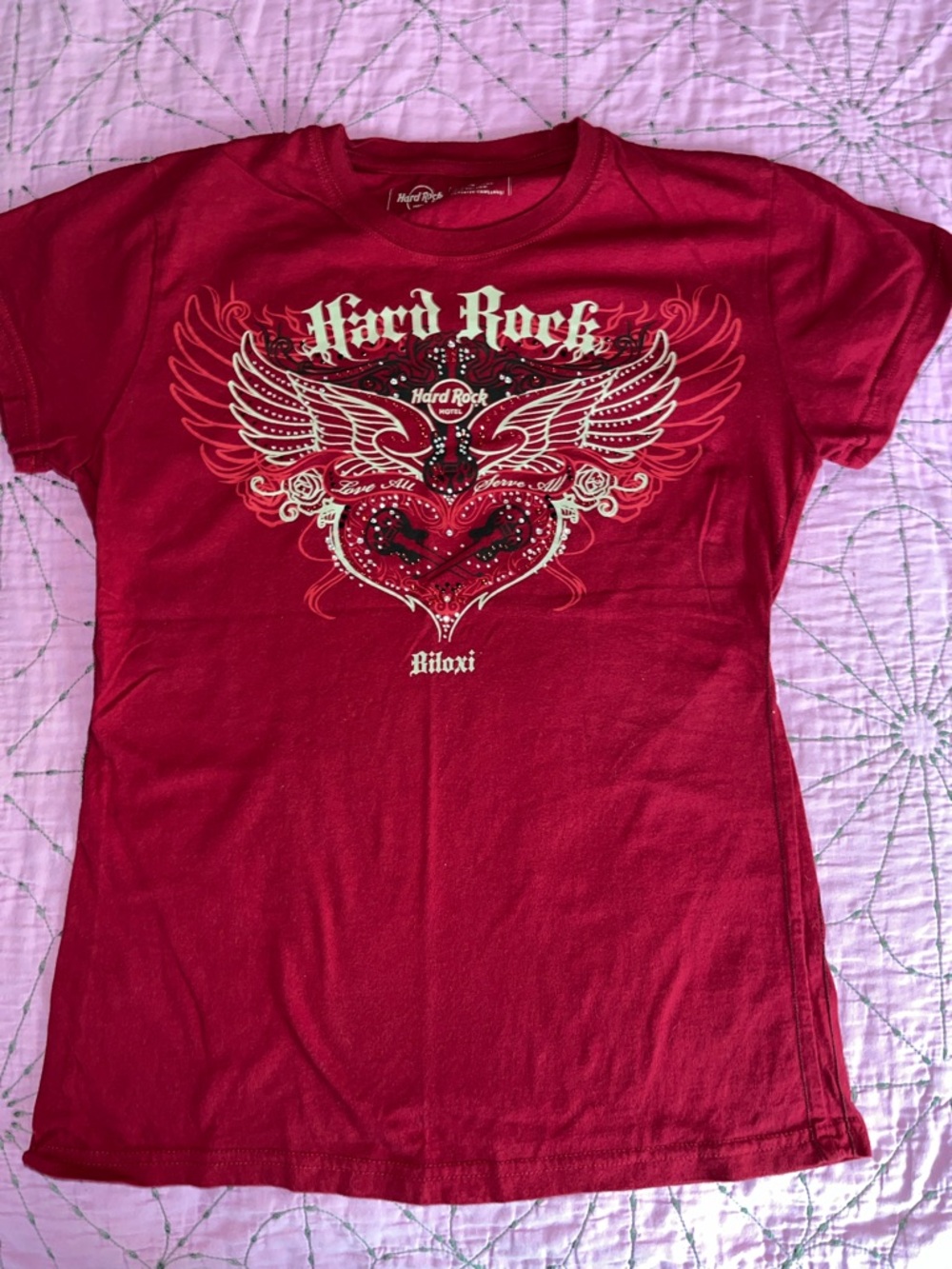 Hard Rock Cafe Red Winged Heart Graphic Tee